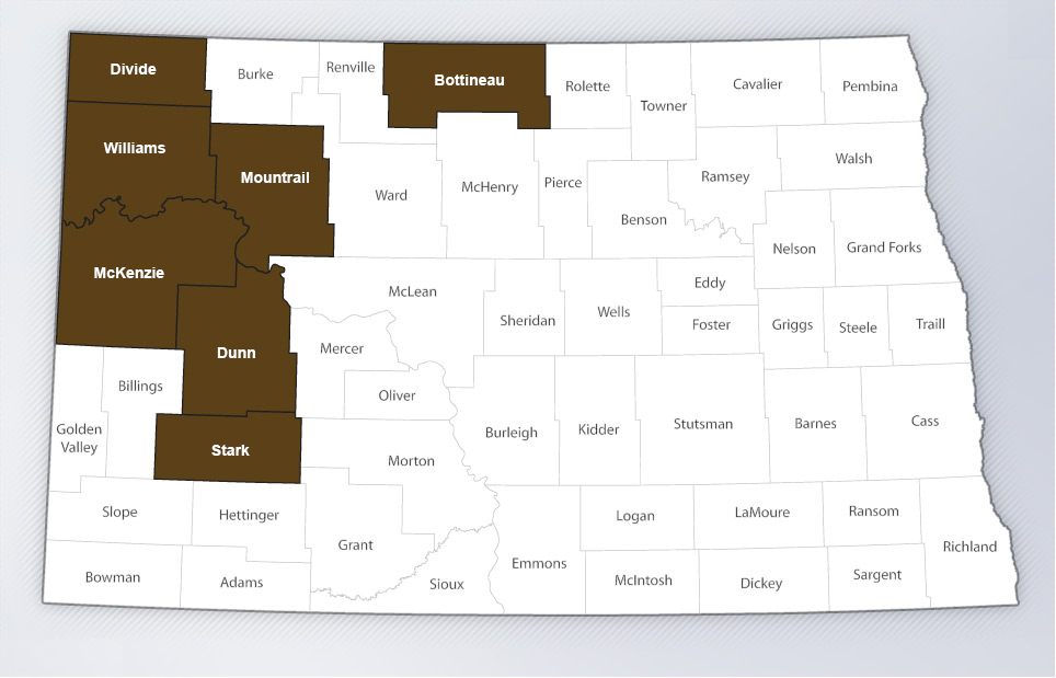 north dakota operations counties