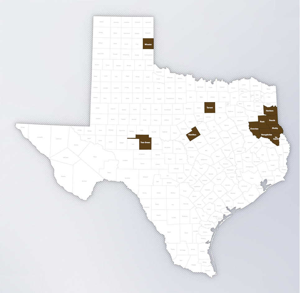 texas operations counties
